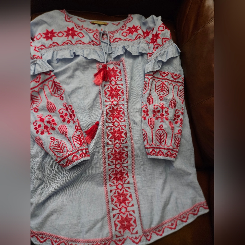 Rose And Rose Embroidered Dress Nwot M/L $469